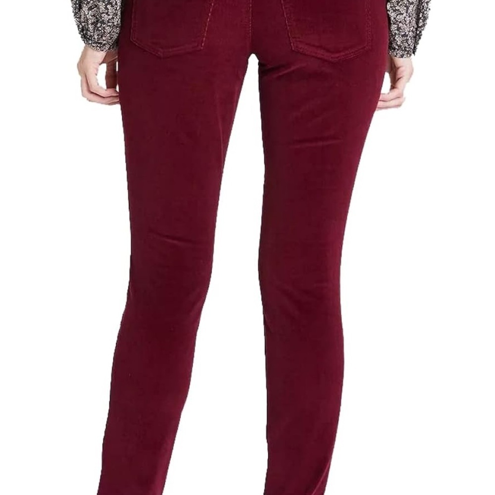 Universal Threads Women's Burgundy Corduroy Pants - Picture 2 of 7